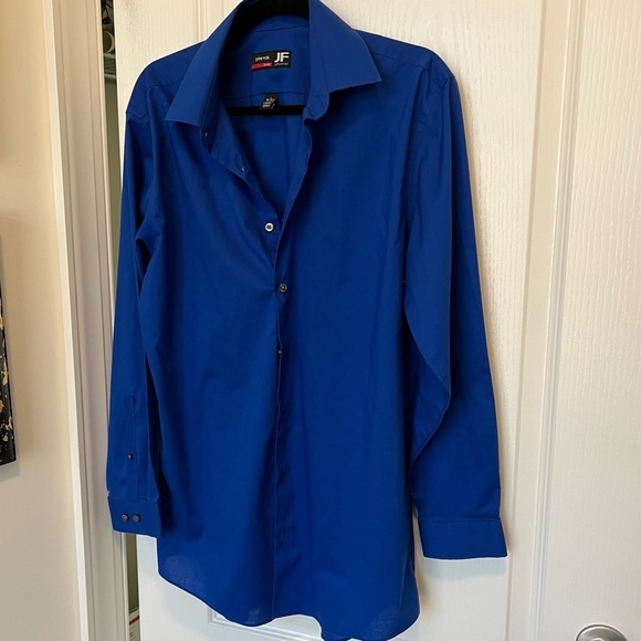 Royal sapphire cobalt blue oversized classic  boyfriend button up down shirt - Picture 10 of 12
